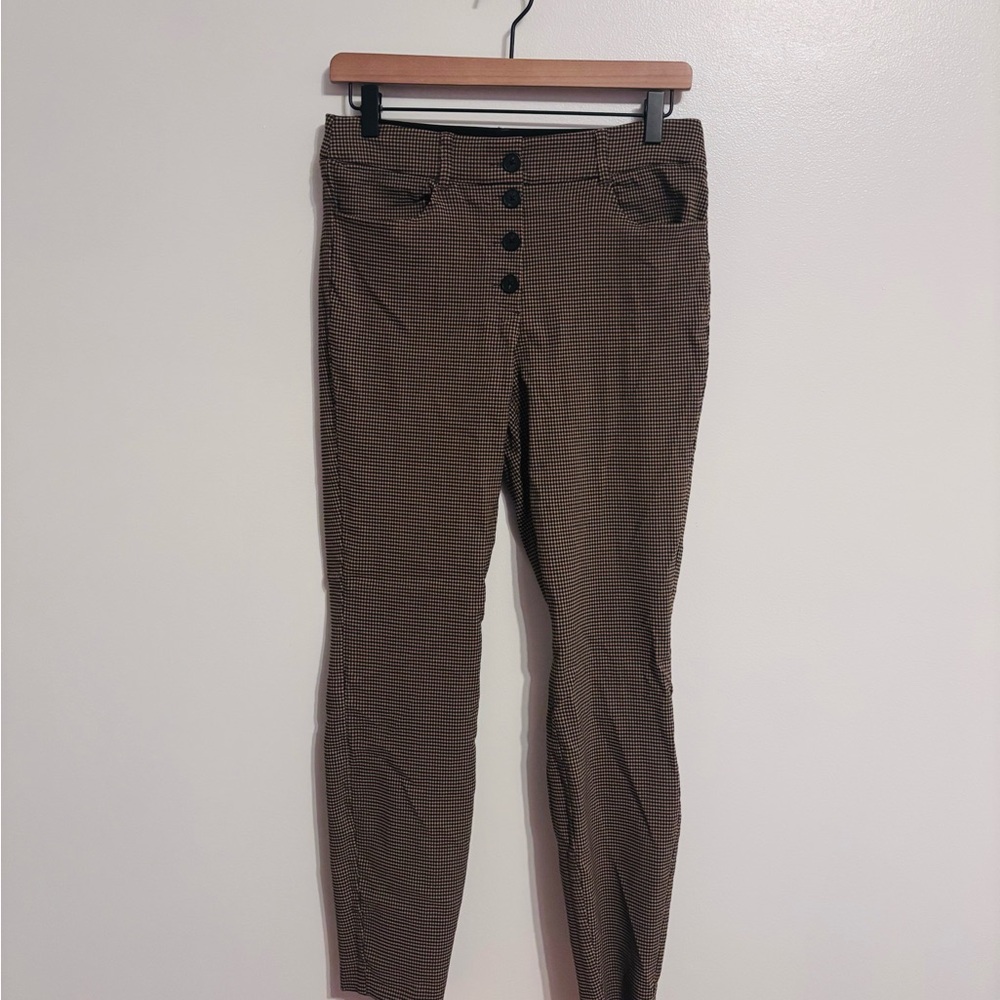 Violets & Roses yellow and black plaid high waisted stretchy pants size 8